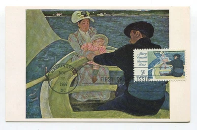 US Postal FDI Nov 17 1966 5c Mary Cassatt Postcard # 1322 National Gallery - Image 1 of 2