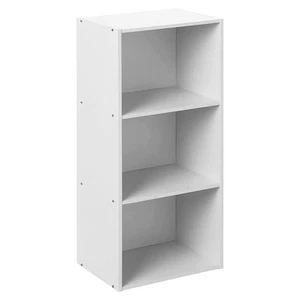 Hodedah 3 Shelf Home & Office Organization Storage Bookcase Cabinets, (Open Box) - Picture 1 of 8