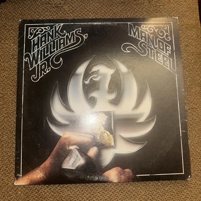 HANK WILLIAMS JR. - Man Of Steel 1983 LP Vinyl - Image 1 of 2