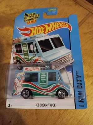 Camión de helados Hot Wheels 2014 HW City Works 9/250 verde azulado alas de pizza pasta Foto 1 de 2