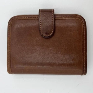 Cartera Coach vintage de cuero marrón plegable con estuche para tarjetas  - Imagen 1 de 6