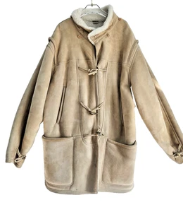 Herren Joseph Abboud J.O.E. Echtleder Wildleder Sherpa Dufflecoat Kapuze XL - Bild 1 von 13