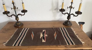 VINTAGE Hand Woven Chimayo Wool Runner (1940's - 1960's) - Picture 1 of 11