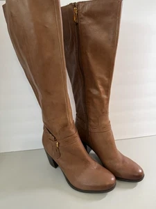 Bota Kamora NATURALIZER Mujer 8.5 M Cuero Marrón Hasta la Rodilla Tacón de Montar Nueva - Imagen 1 de 12