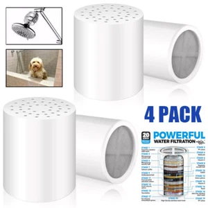 20 Stage Shower Filter Replacement Cartridge,Shower Filter for Hard Water 4 Pack - Picture 1 of 9