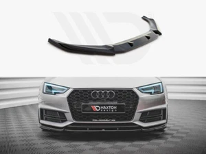 For Audi S4 / A4 S-Line B9 Front Diffuser Diffusor V3 Maxton Design Gloss Black - Picture 1 of 4
