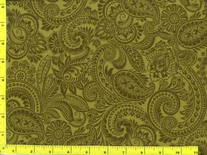 Dunkeloliv wirbelndes Paisley auf hellolivgrün Meterware CSHPAI04830 - Bild 1 von 1