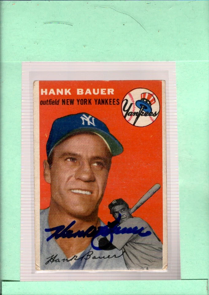 1954 Topps Autograph #130 Hank Bauer VG/EX Very Good/Excellent Yankees ID:44420 - Image 1 of 1