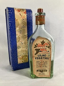 RARE Vtg Pinaud LILAC VEGETAL w Blue Gift Box Barber After Shave Glass Bottle - Picture 1 of 19