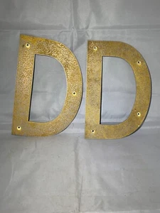 2 Vintage Advertising 8” tall store letter D stainless  painted letters - Picture 1 of 5