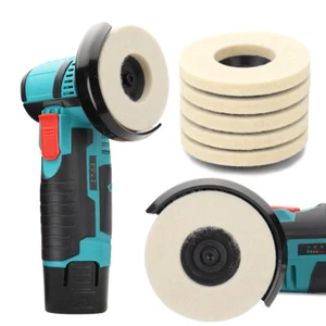 50mm/75mm Round Wool Buffing Angle Grinder Wheel Felt Polishing Disc Pad Kit - Picture 1 of 11
