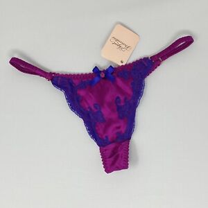 Agent Provocateur Molly Purple Silk Thong AP1 Extra Small NWT