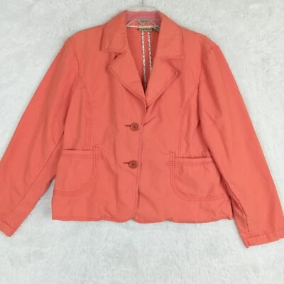 Ruff Hewn Womens Jean Blazer Jacket Denim Orange 2 Button Pockets XL - Image 1 of 4