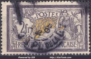 FRANCE TYPE MERSON 2Fr VIOLET ET JAUNE N° 122 AVEC OBLITERATION - Picture 1 of 2