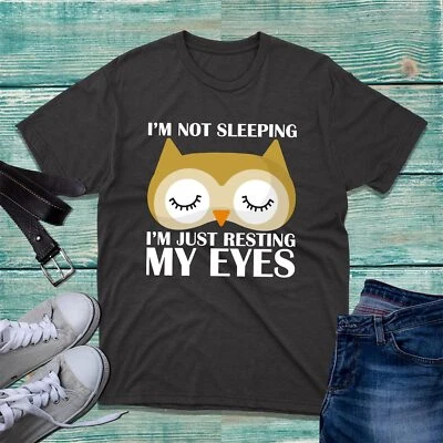 T.O.P. I'm Not Sleeping I'm Resting My Eyes Owl T-Shirt Funny Owl Napping Joke Tee Top