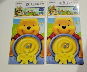 Hallmark Winnie Pooh Gift Box Funzip Makes unwrapping Fun Medium Box Lot of 2 - Picture 1 of 3