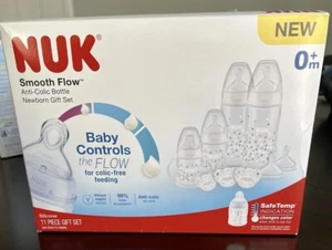 NEW NUK Baby Bottles 0 Month+ Smooth Flow Anti Colic Newborn Gift Set 11 Pieces - Picture 1 of 7
