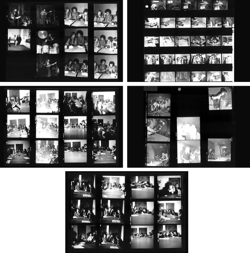 Jimi Hendrix 1967 at Star Club, 5 pages photo negative contact sheets, concert - Image 1 of 1