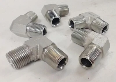 FUI 3/8" NPT TO 3/8" NPT 90° ELBOWS 5500-06-06 (LOT OF 5) - Image 1 of 2