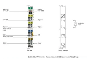 Beckhoff EL3632 EtherCAT Terminal, 2CH input, IEPE/accelerometer, 16 bit,50 ksps - Picture 1 of 2
