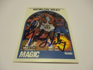 MORLON WILEY 1989-90 HOOPS NBA ALL STAR SIGNED RC CARD #301 MAGIC SET BREAK