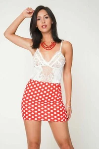 Roter Micro Minirock Damen kurz sexy Tupfenröcke Damen Partykleidung NEU - Bild 1 von 23