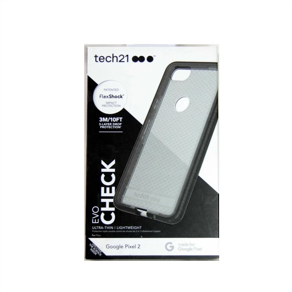 TECH21 CASE FOR GOOGLE PIXEL 2 EVO CHECK IMPACT PROTECT SMOKEY *NEW #3* T21-5803 - Image 1 of 3