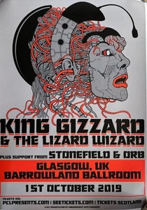 King Gizzard - live band music show Oct 2019 promotional tour concert gig poster - Picture 1 of 5