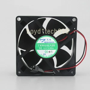 New Original TX8025L12S 12V 0.08A 8025 8cm quiet silent cooling fan - Afbeelding 1 van 4