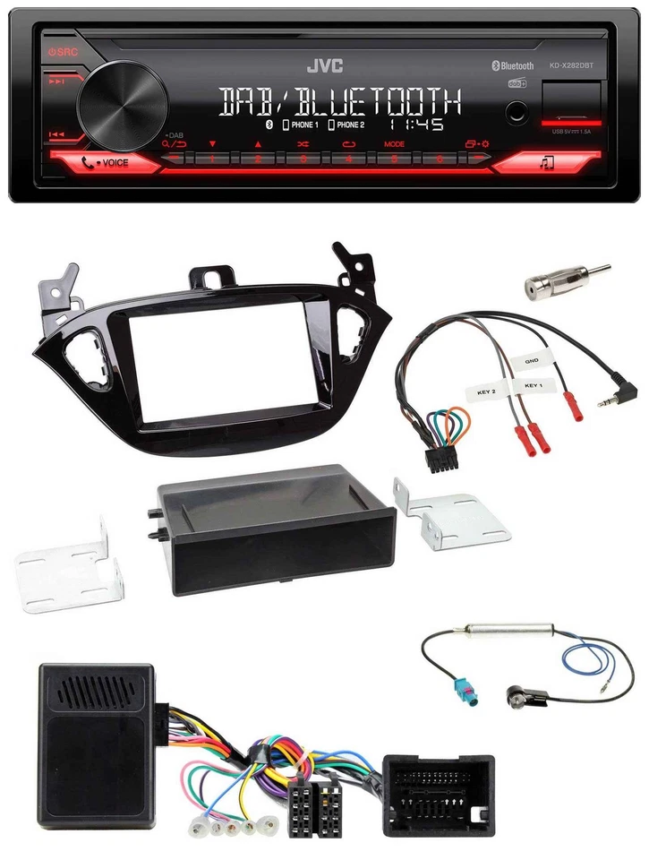 JVC Bluetooth USB DAB Lenkrad Autoradio für Opel Adam ab 2013 Corsa E Ablage - Bild 1 von 4