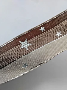 Band Sterne 35mm, braun/silber 2 m - Bild 1 von 1