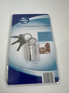 Welby Pill Container Keychain Silver Travel Turn and Lock~NIP~FREE SHIPPING! - Bild 1 von 2