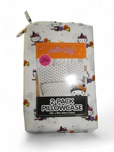 Hello Kitty 2-Pack Pillowcase 100% Cotton Pillowcases Halloween Pillow Cases - Picture 1 of 2