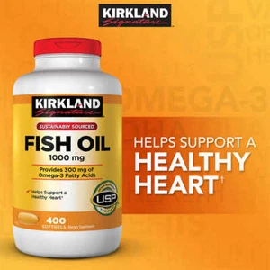 Kirkland Signature Omega-3 Fish Oil 1000 mg 400 ct softgels (EXP 01/2026) - Picture 1 of 9