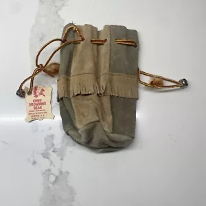 Vintage American Indian Trading Post Chief Drowning Bear Pouch Marble Bag - Picture 1 of 3