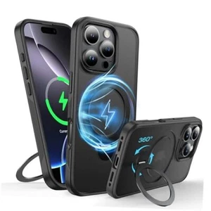 360°Rotatable Magnetic Ring for iPhone 16 Pro Max [6.9 inch] Black [Magnetic] - Picture 1 of 8