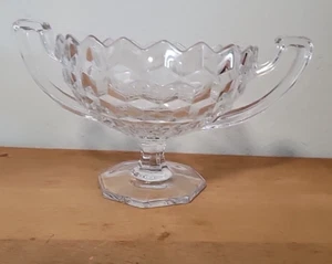 HERMOSO TAZÓN PARA SERVIR CON PATAS CON MANGO FOSTORIA AMERICAN TW0 - FORMA DE TROFEO - Imagen 1 de 6