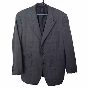 Giacca di seta lana TOM FORD grigio scuro con risvolti Windsor Peak - Foto 1 di 12