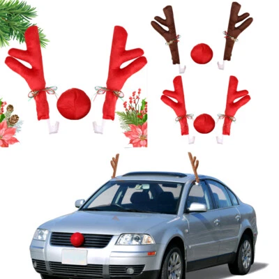 Auto Weihnachten Rentier Geweih Und Nase Fahrzeug Weihnachten Dekorationen - Bild 1 von 4