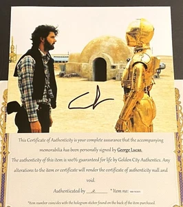 George Lucas Signed 8x10 Photo, Authentic, COA Autograph Star Wars - Picture 1 of 3
