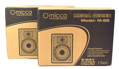 MICCA Media Series - Altavoces de pared M-8S * 2 vías 8 pulgadas (blanco) Foto 1 de 4
