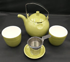 Ensemble souche FORLIFE théière en céramique avec couvercle vert avec infuseur thé pour deux