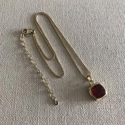 Origami Owl NL9015 Gold w/Scarlet Pendant and 16-19" Chain Necklace Set "New"  - Image 1 of 4