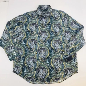 Camisa de Vestir Nautica Para Hombres XL Botón Delantero Cuello Floral Diseño Paisley (209) - Imagen 1 de 5
