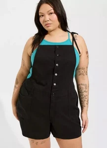 Torrid ~ 5 Inch Lightweight Denim Shortall ~ Size 18 ~ NWT - Picture 1 of 5