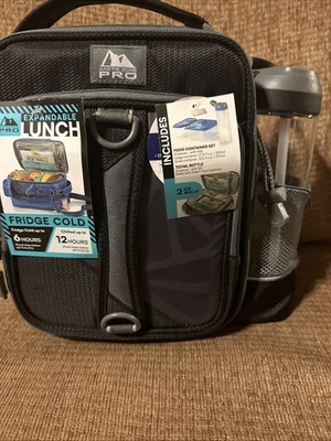 Bolsa de almuerzo expandible Arctic Zone Pro, incluye contenedores/botella de alimentos negra Foto 1 de 4
