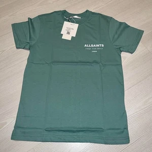 AllSaints Underground Oversized T Shirt Mens Small Teal Logo Short Sleeve Preppy - Picture 1 of 13