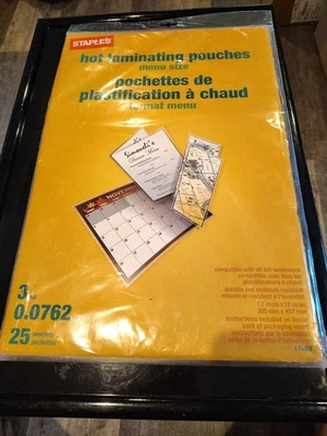 Laminating Pouches MENU SIZE By Staples 3mil 11.5 x 17.5/.  25 Pack  - Image 1 of 4