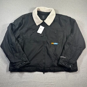 Nike Lebron "Strive For Greatness" schwarze Sherpa-Kragenjacke Herren 3XL lockere Passform - Bild 1 von 11