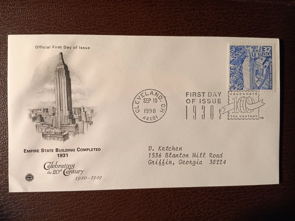 32-CENT 1999 FDI "EMPIRE STATE BUILDING " CELEBRATING THE 20TH CENTURY 1930/1939 - Image 1 of 1